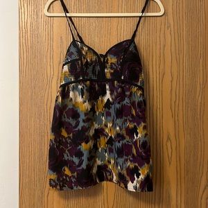 Bomb shell silk tank top